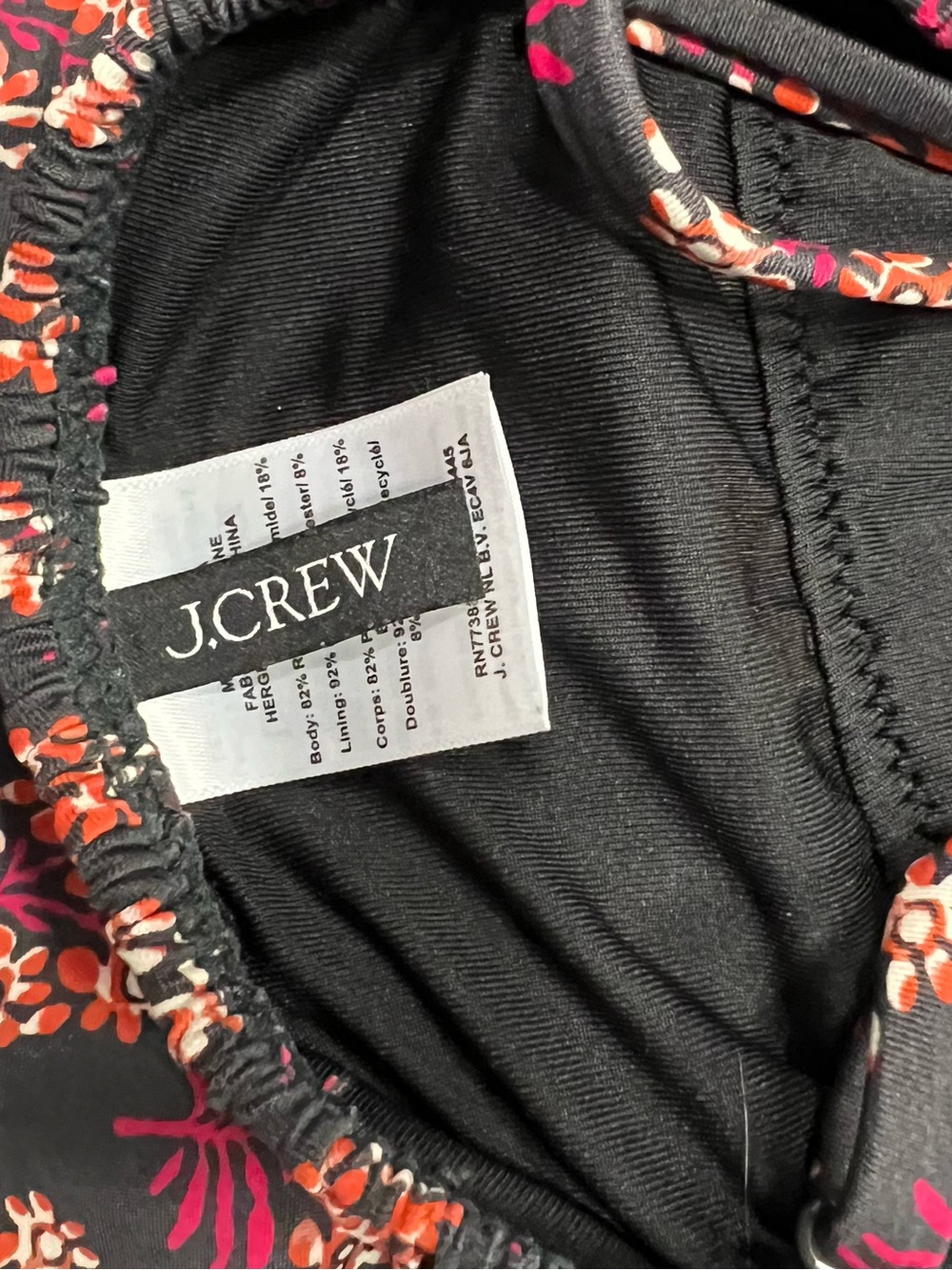 J Crew Ruched Cutout One Piece Swimsuit Cocoa Block Print Sz 8 - Picture 5 of 7